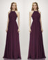 Popular Grape Bridesmaid Dresses Open Back Long Chiffon A-line Wedding Guest Party Gowns Floor Length